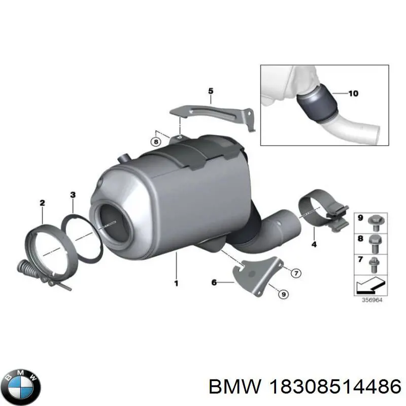 18308514486 BMW filtro hollín/partículas, sistema escape