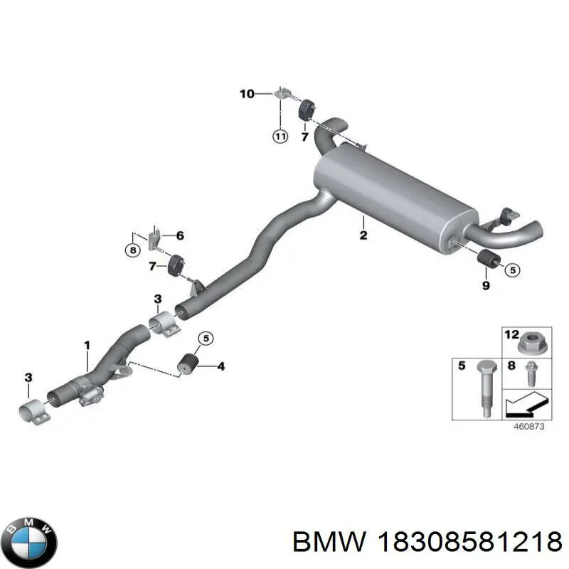 Comprar 18308581218 BMW Abrazadera de tubo de escape trasera