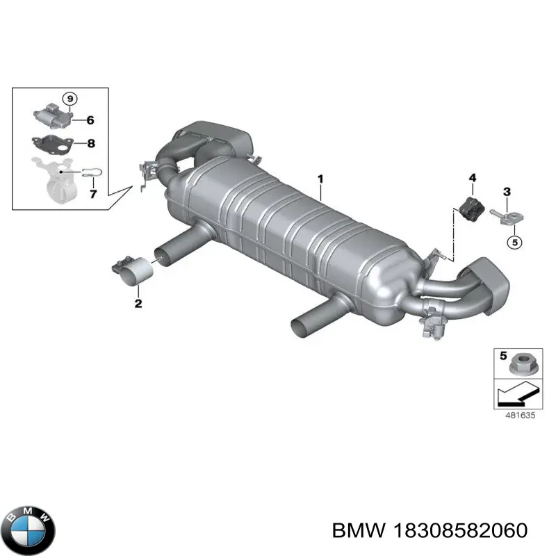 Soporte trasero del silenciador BMW 18308582060 precio, desde 23,49 EUR