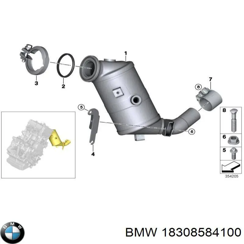 18308584100 BMW junta de colector de escape