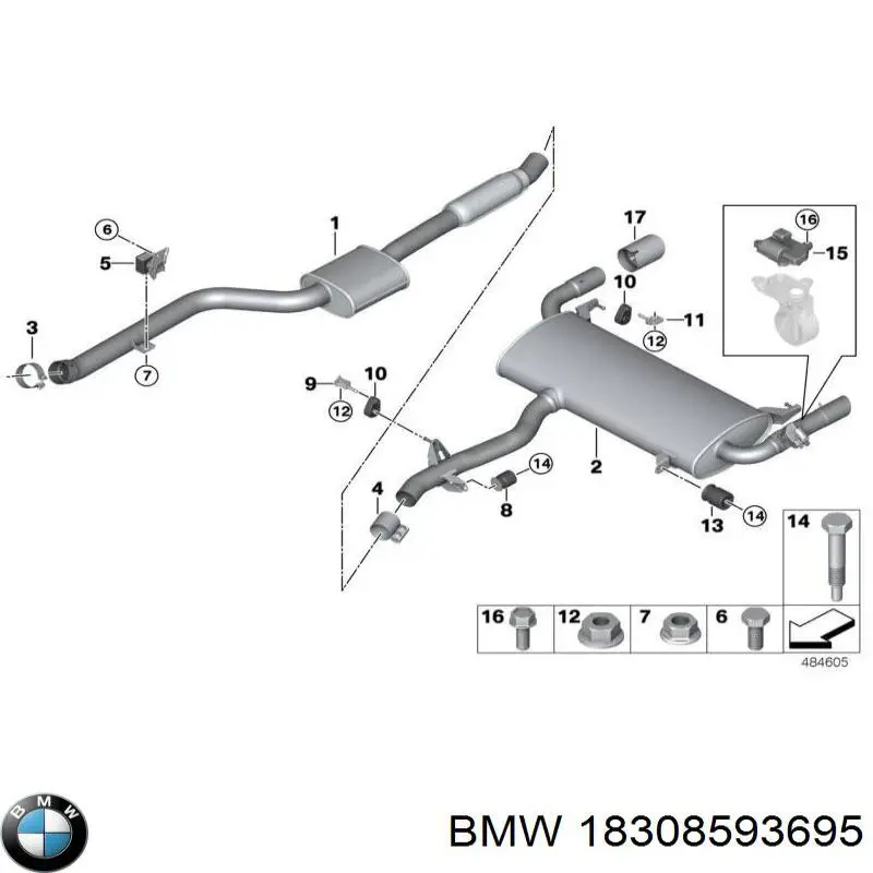 Soporte del tubo de escape BMW 18308593695 precio, desde 27,58 EUR