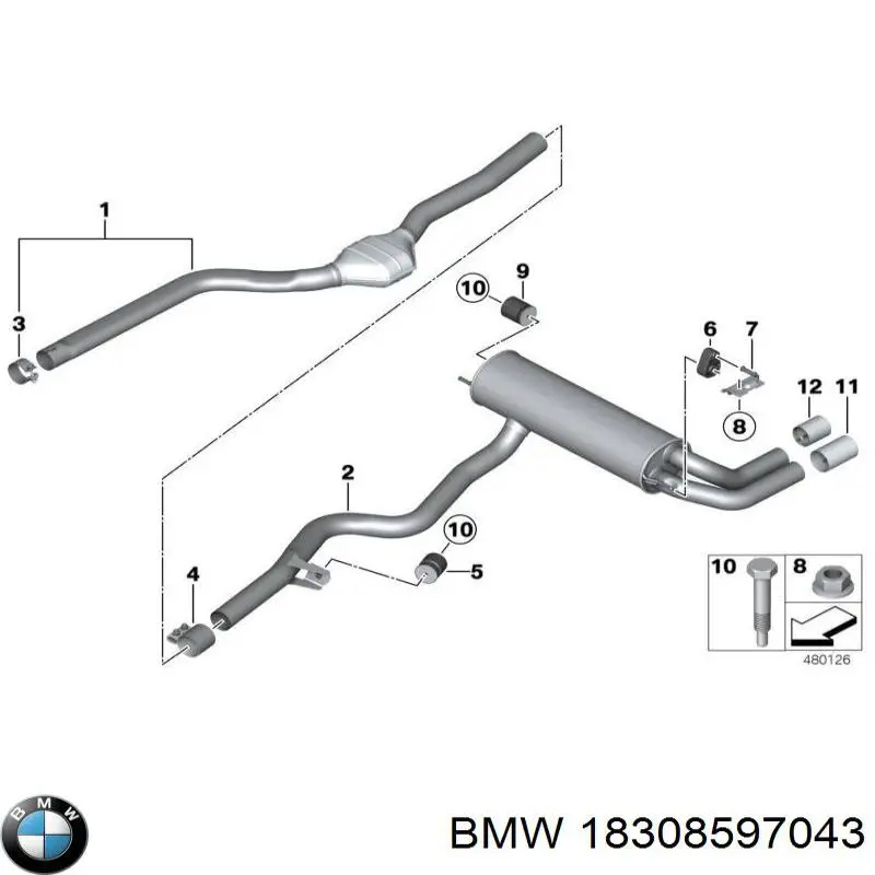 Silenciador trasero BMW 18308597043 precio, desde 685,42 EUR