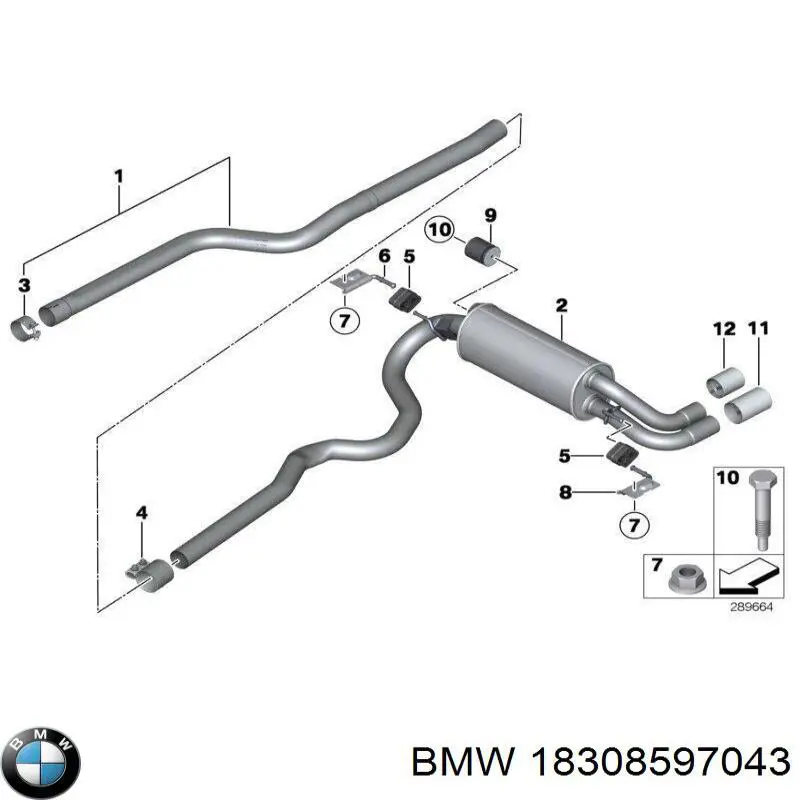 18308597043 BMW Silenciador trasero