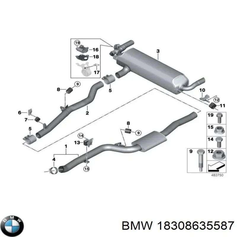 18308635587 BMW Soporte de escape