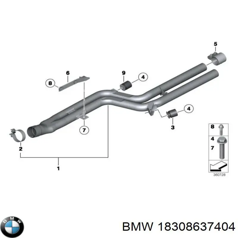 18308637404 BMW abrazadera de silenciador trasera