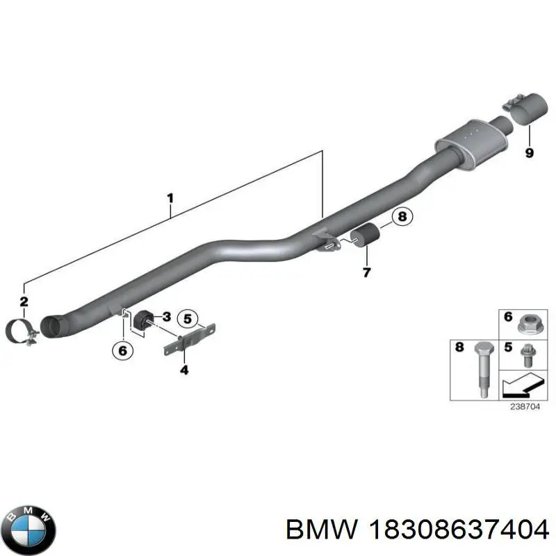 Comprar 18308637404 BMW Abrazadera de tubo de escape trasera