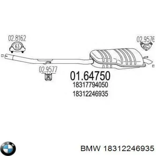 18312246935 BMW silenciador posterior