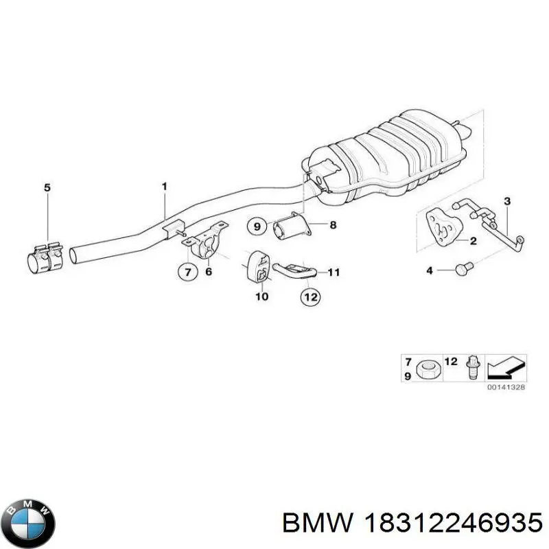 Comprar 18312246935 BMW Silenciador trasero