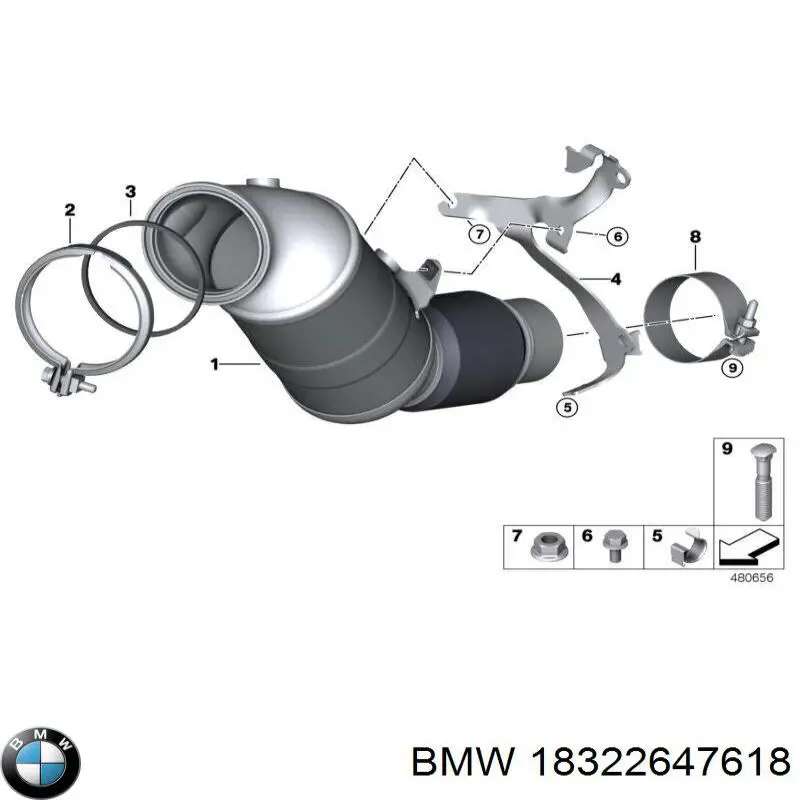 18322647618 BMW Catalizador de gasolina y diésel