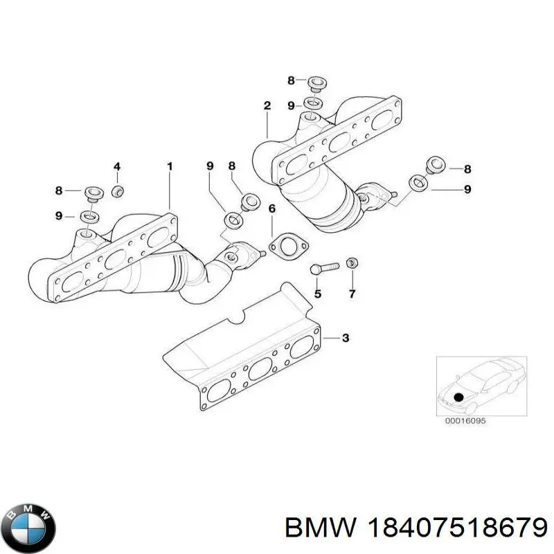 18407518679 BMW colector de escape, sistema de escape