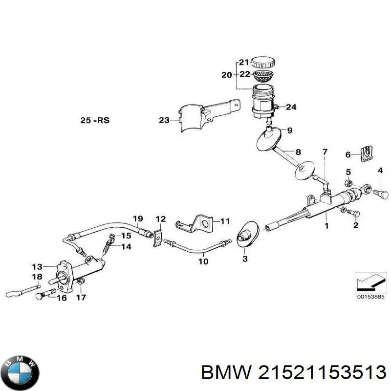 21521153513 BMW tubo flexible de embrague