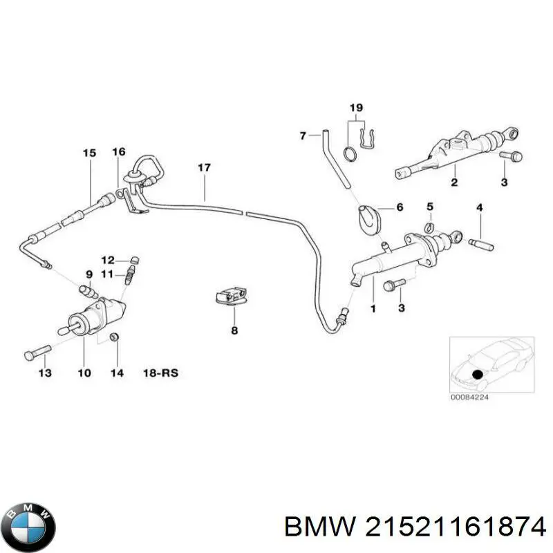 Bombin de embrague 21521161874 BMW