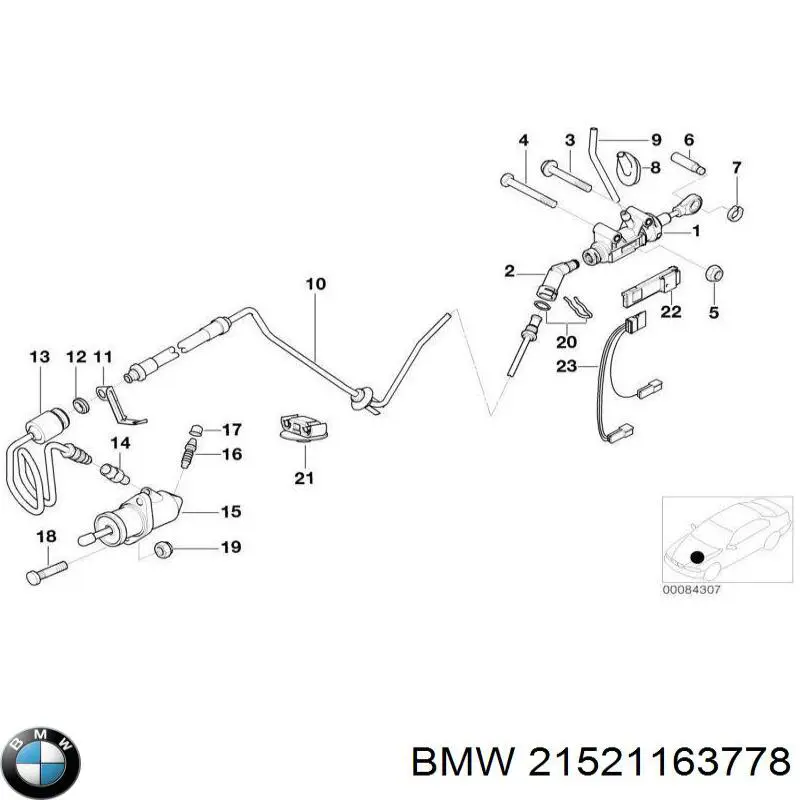 21521163778 BMW tubo de embrague