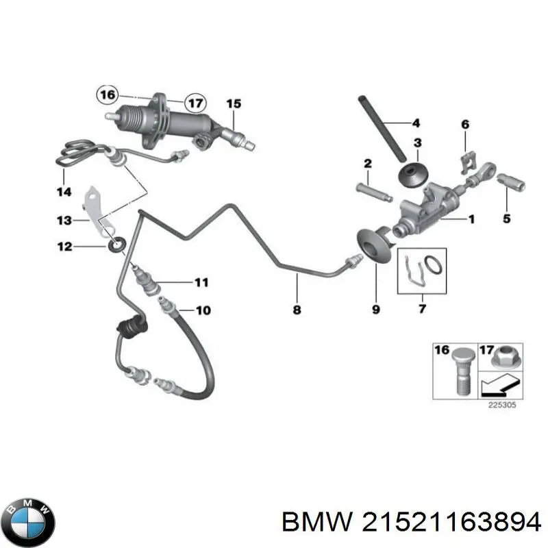 Clip de fijación de la rejilla del radiador al panel BMW 21521163894 precio, desde 7,44 EUR