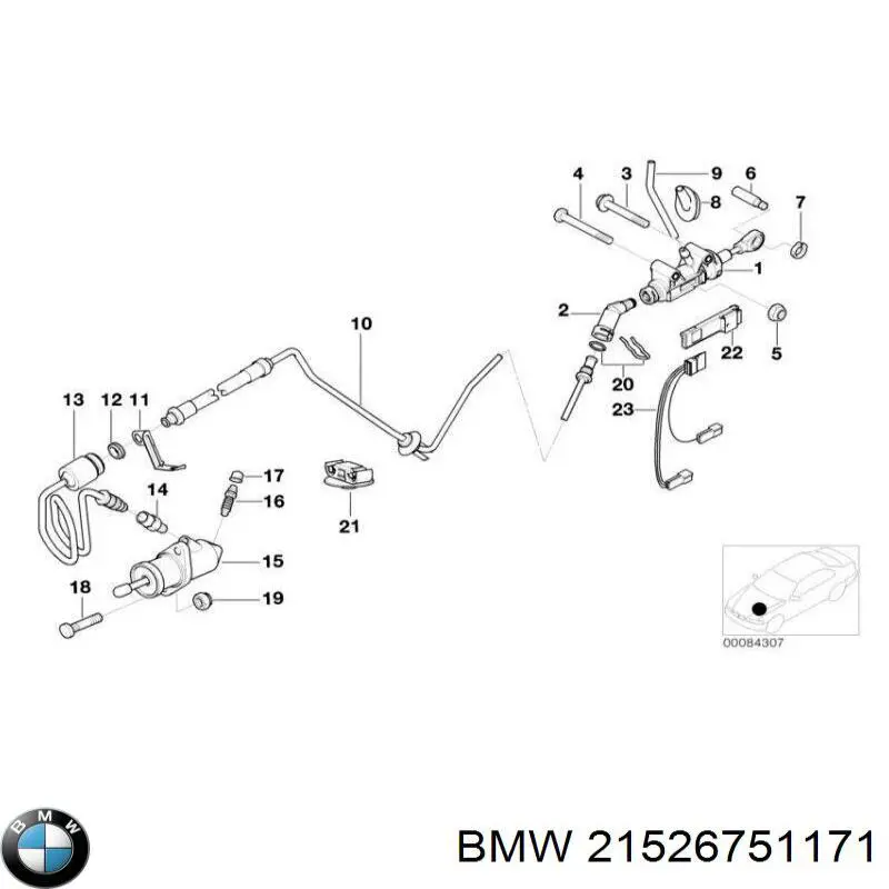 21521165011 BMW tubo flexible de embrague