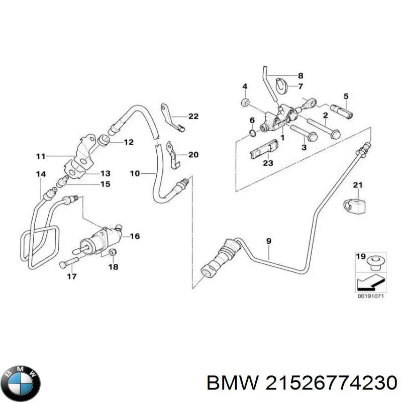 21526774230 BMW tubo flexible de frenos trasero derecho