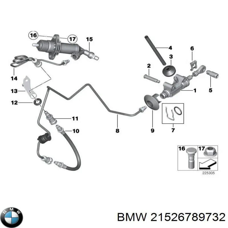 21526789732 BMW cilindro maestro de embrague