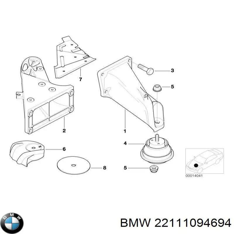 Soporte derecho del motor BMW 22111094694 precio, desde 56,52 EUR