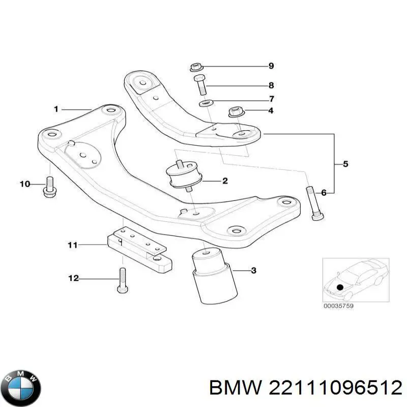 Comprar 22111096512 BMW Soporte de motor derecho