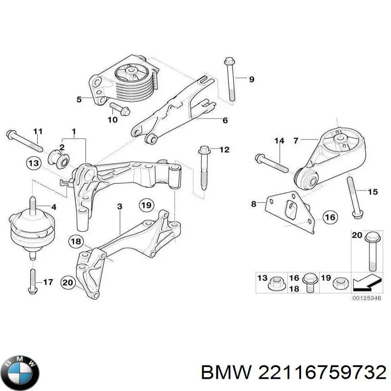 Soporte de motor delantero BMW 22116759732 precio, desde 42,05 EUR