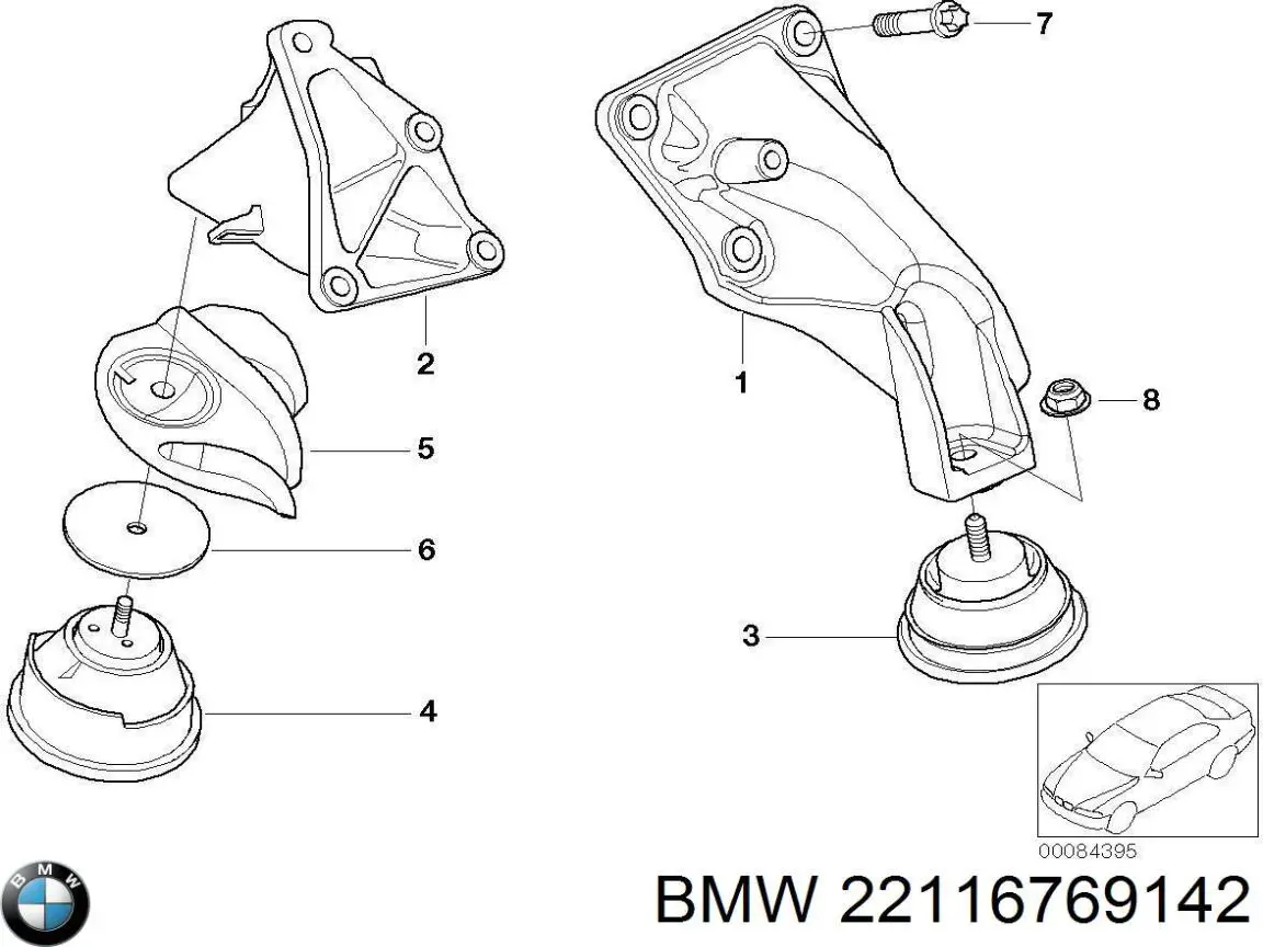 22116769142 BMW soporte para taco de motor derecho