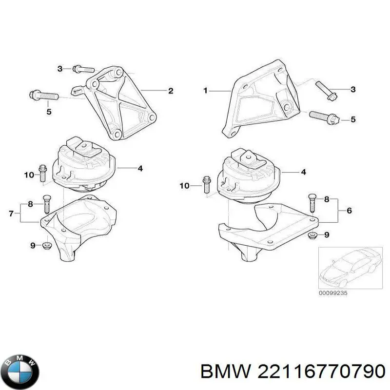 Soporte izquierdo del motor BMW 22116770790 precio, desde 144,25 EUR