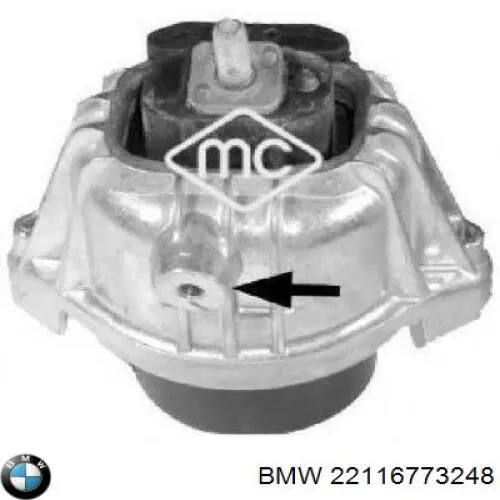 22116773248 BMW soporte de motor derecho