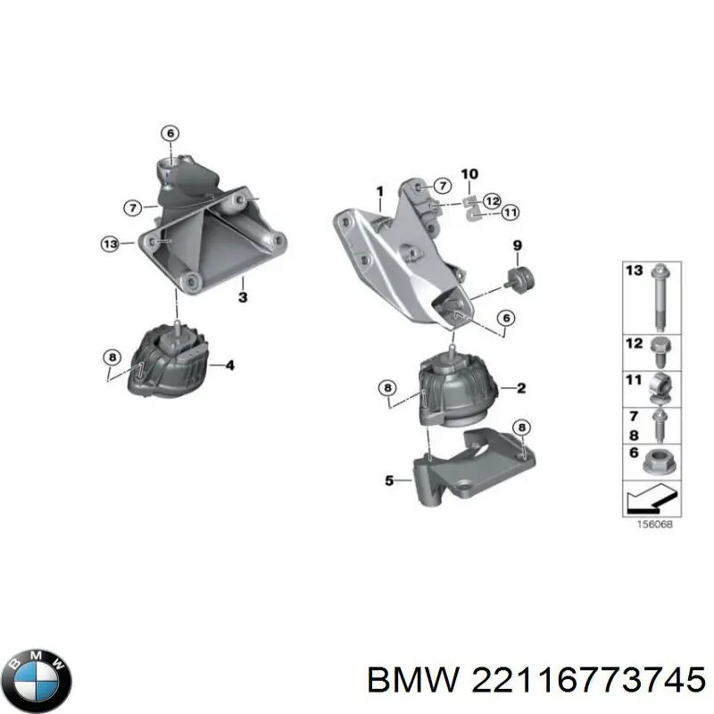 Soporte del motor izquierdo/derecho BMW 22116773745 precio, desde 77,18 EUR