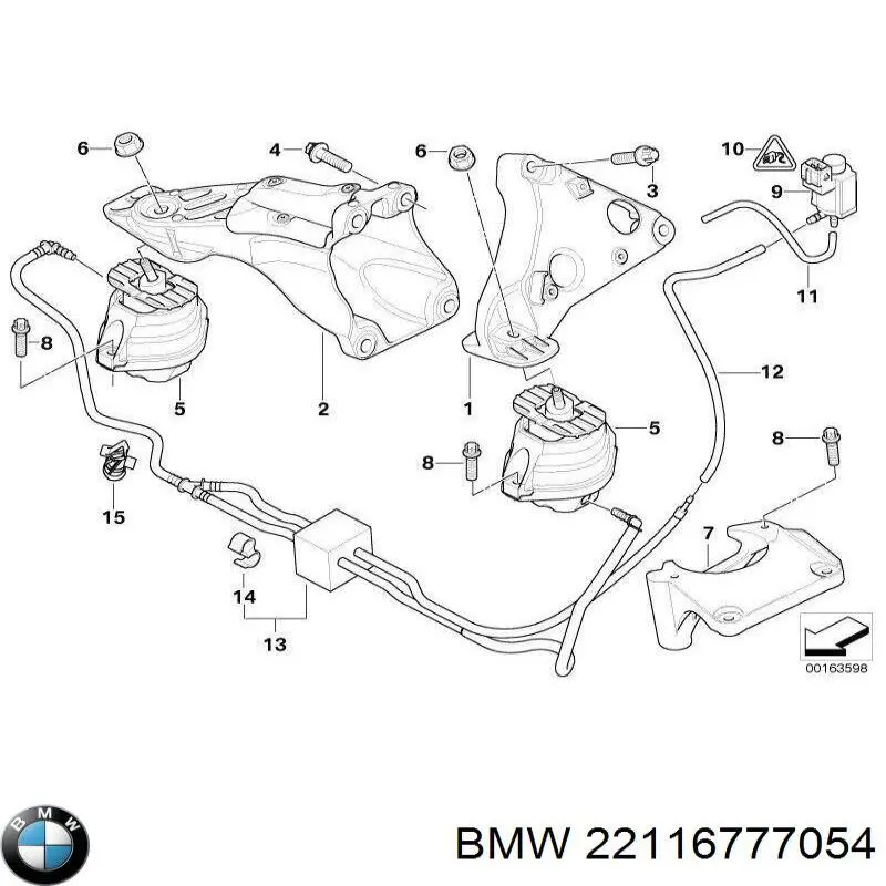 Soporte para taco de motor derecho para BMW 5 (E61)