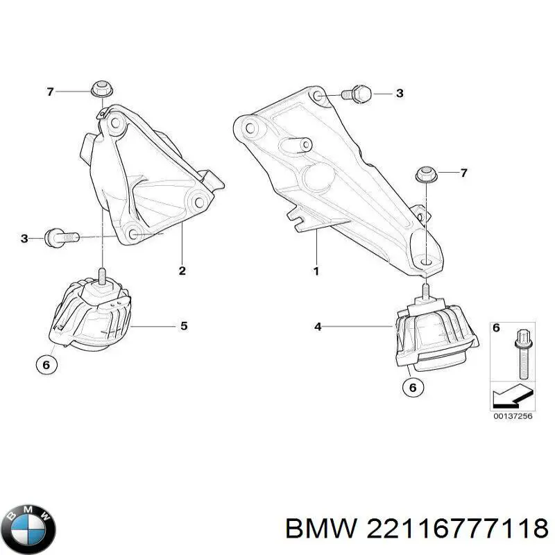 22116777118 BMW Cojín del motor