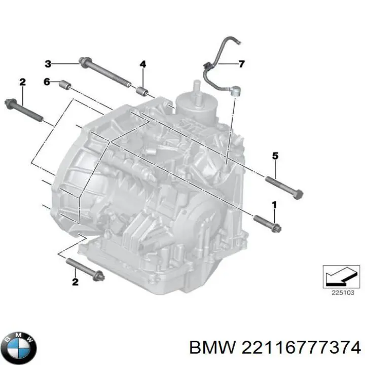 22116777374 BMW soporte de motor derecho