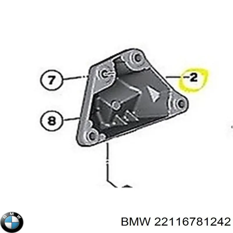 Soporte derecho del motor 22116781242 BMW