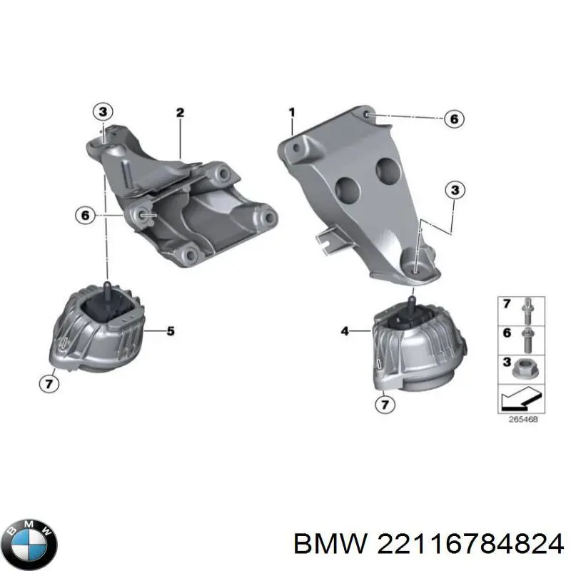 Soporte para taco de motor derecho para BMW X3 (F25)