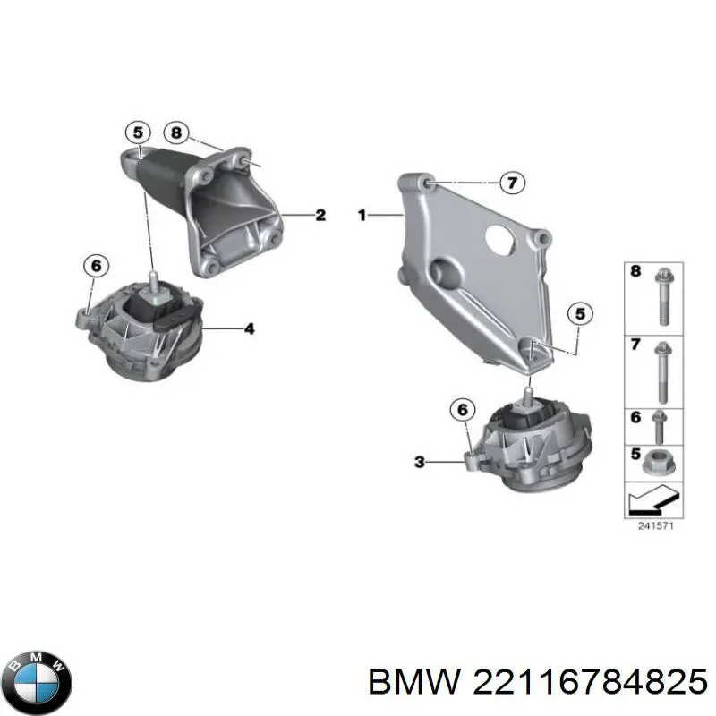 22116784825 BMW soporte para taco de motor izquierdo