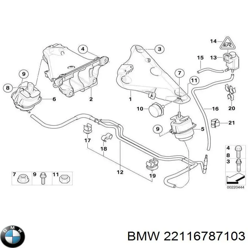 22116787103 BMW almoahada (soporte Del Motor Izquierda / Derecha)