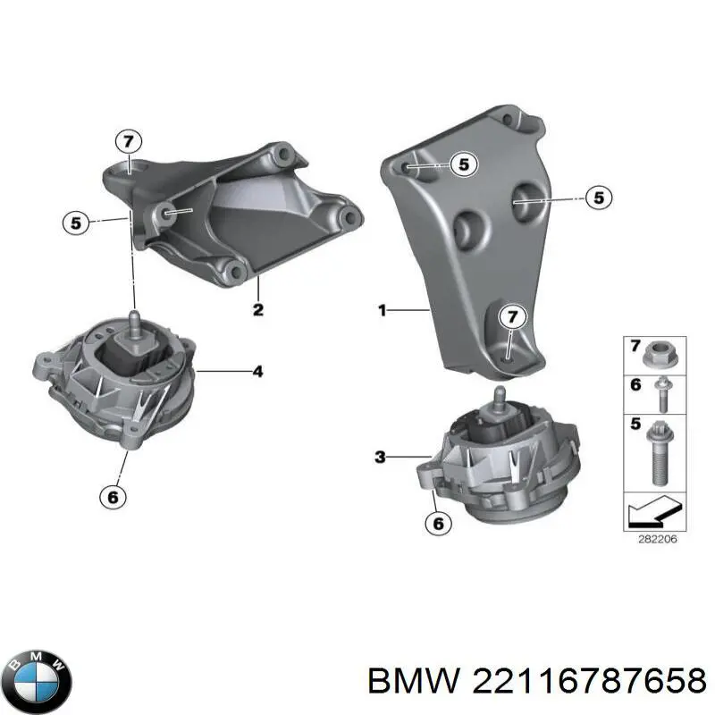 Soporte de motor derecho BMW 22116787658 precio, desde 59,05 EUR