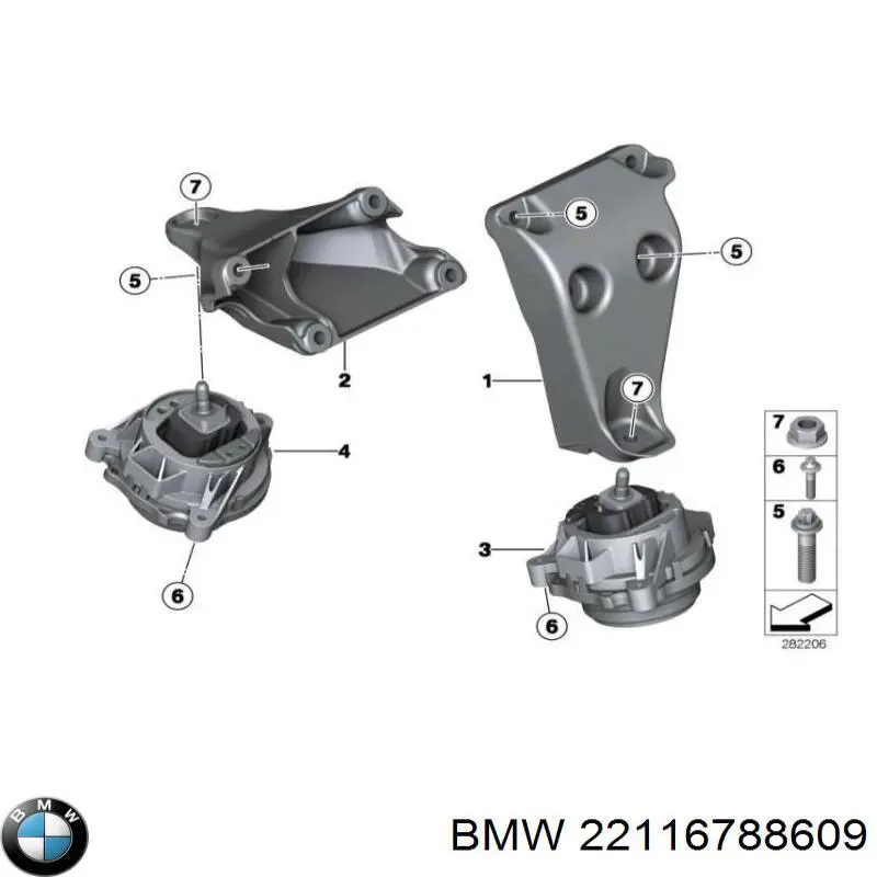 Soporte para taco de motor izquierdo BMW 1 (F21)