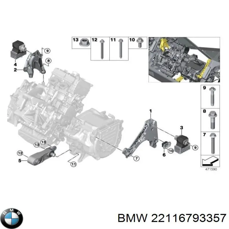 6793357 BMW Soporte de motor izquierdo