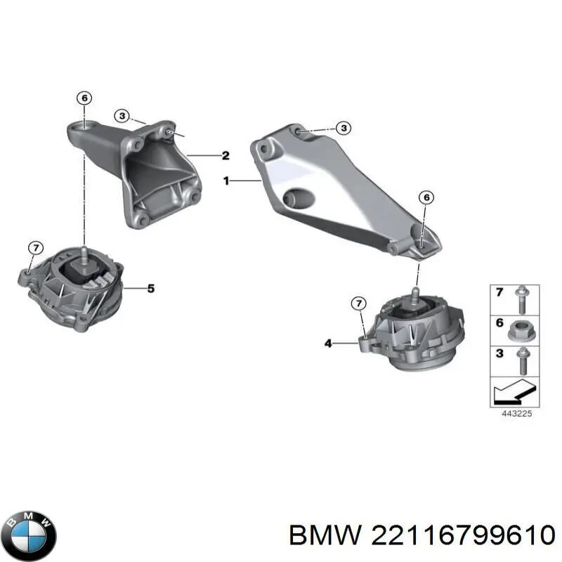 22116784826 BMW soporte para taco de motor derecho