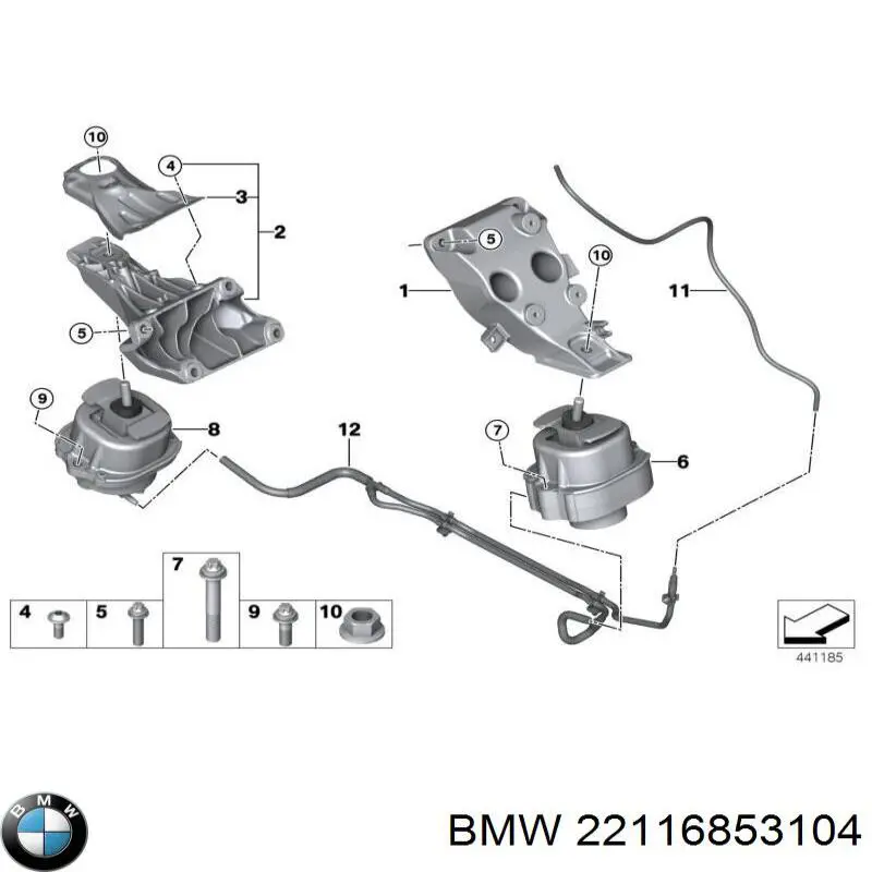 Comprar 22116853104 BMW Soporte de motor derecho