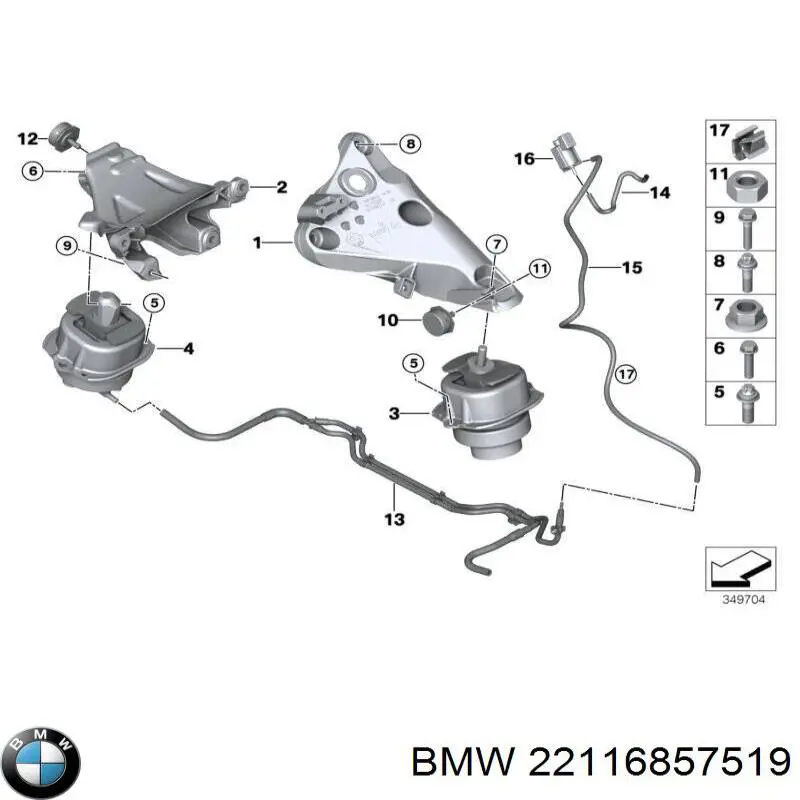 22116857519 BMW soporte motor izquierdo