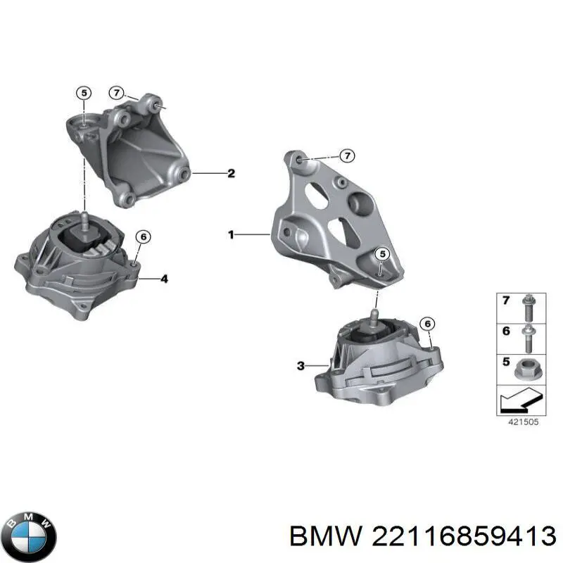 22116859413 BMW Soporte de motor izquierdo