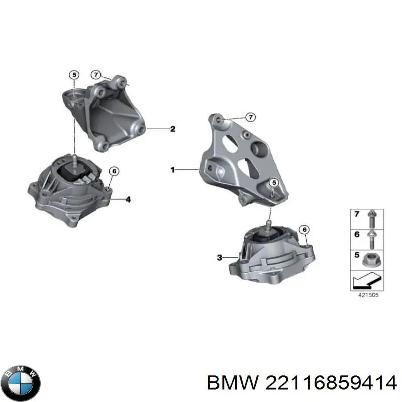 Soporte de motor derecho BMW 22116859414 precio, desde 75,61 EUR