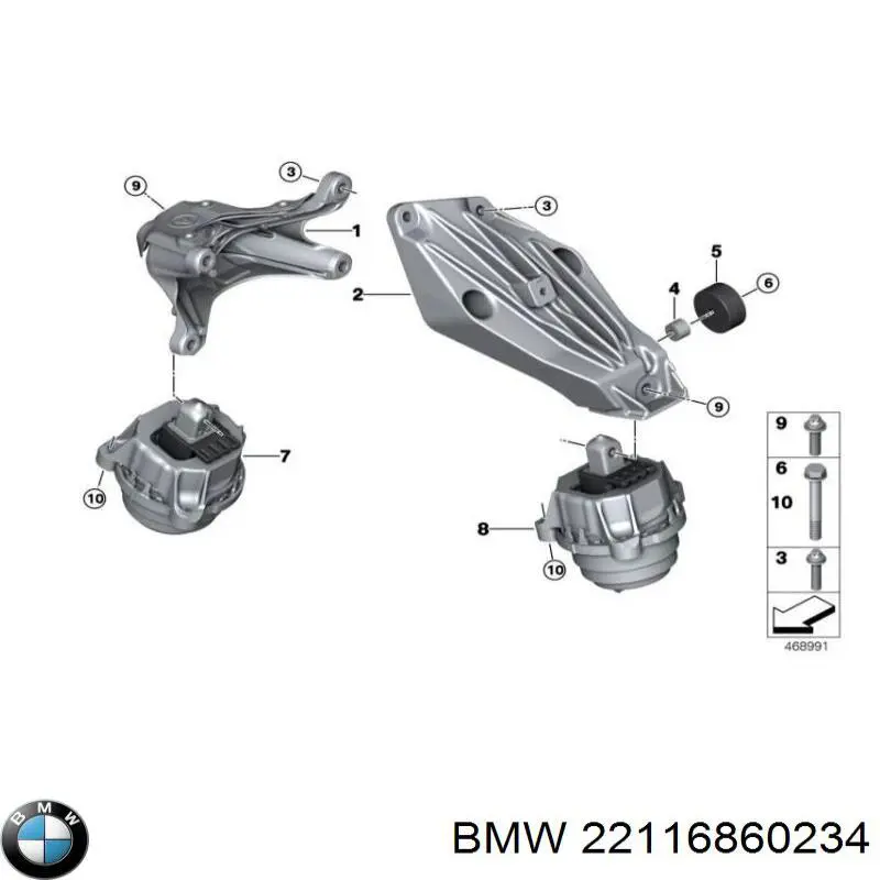 Soporte de motor derecho BMW 22116860234 precio, desde 81,55 EUR