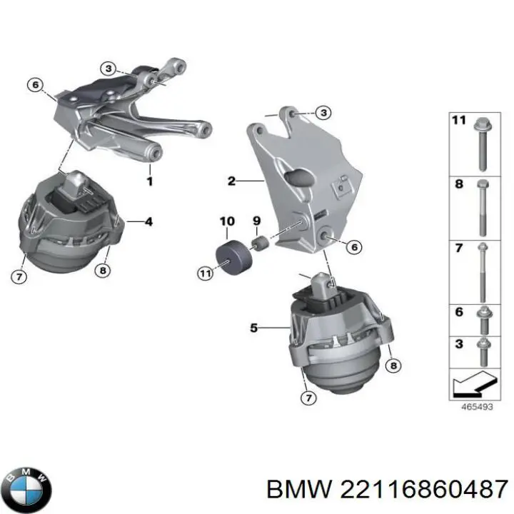 Taco motor izquierdo BMW 6 Gran Turismo 