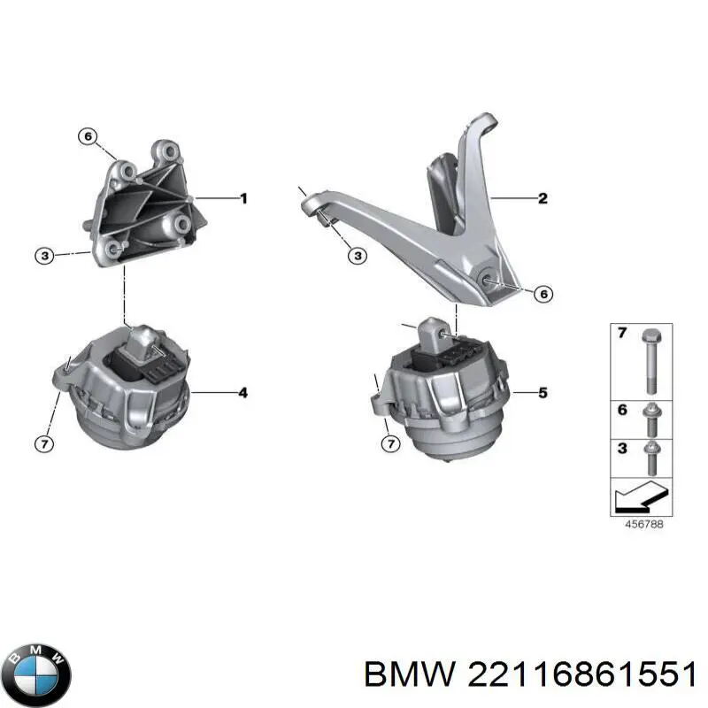 Soporte para taco de motor izquierdo para BMW 7 (G11, G12)