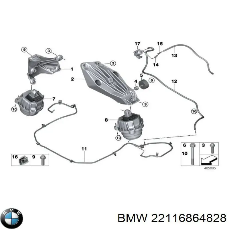 Soporte de motor derecho BMW 22116864828 precio, desde 99,71 EUR