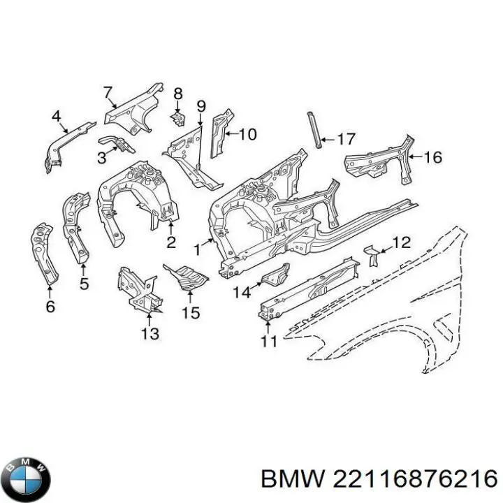 22116876216 BMW Soporte derecho del motor