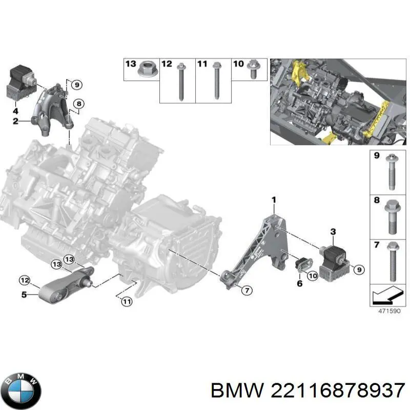 Soporte izquierdo del motor BMW 6793357 precio, desde 170,74 EUR