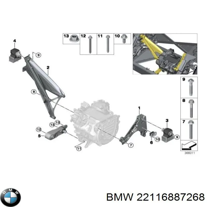 Comprar 22116887268 BMW Soporte de motor derecho